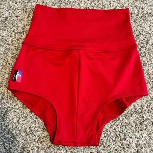 Bad Kitty Ultra High Waist/Fold Over Red Booty Shorts - M